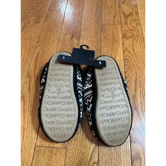 New Cuddle Duds Homgreen Women's Memory Foam House Slippers Sweater Knit Embroid - Picture 7 of 9